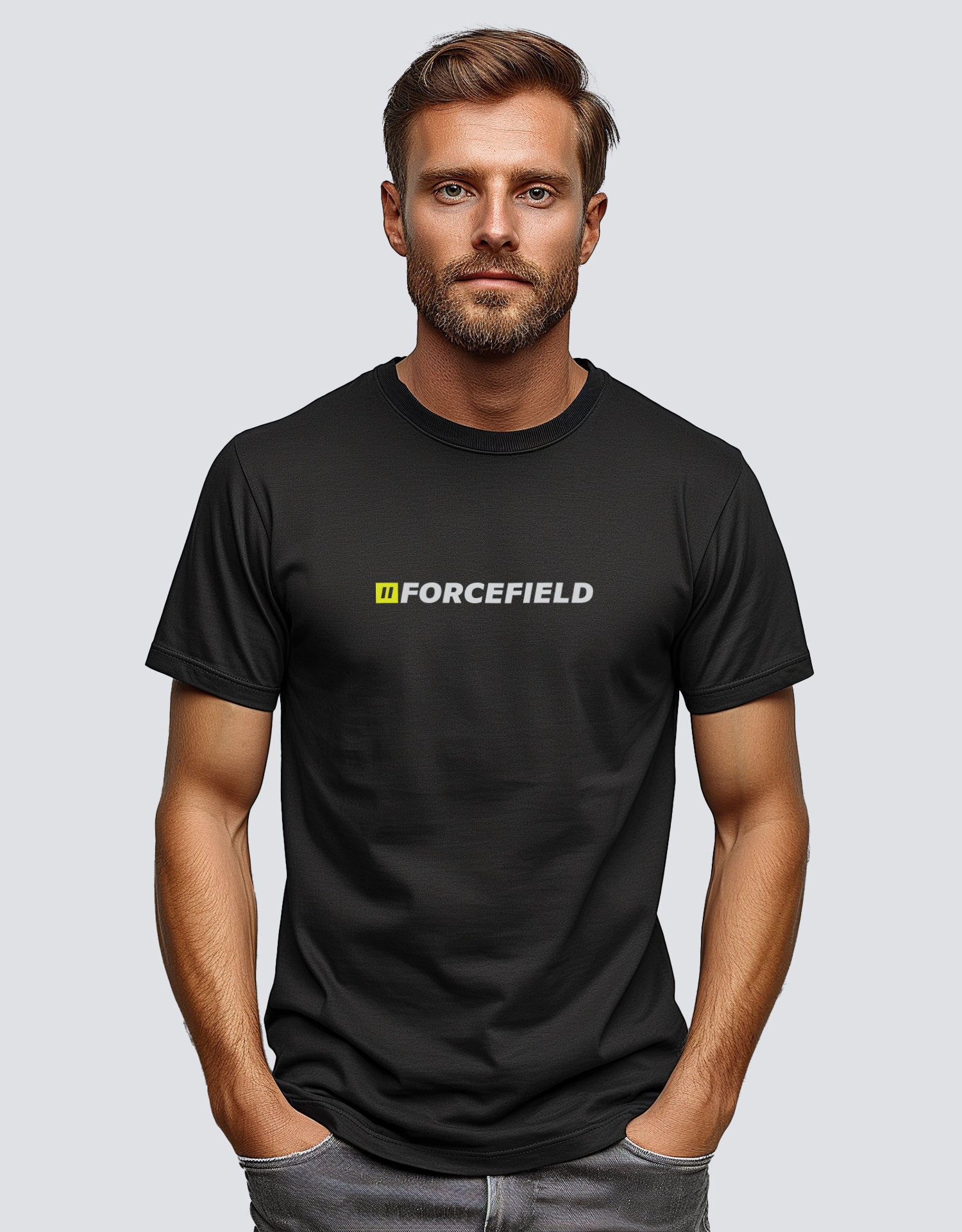 Black Lightweight Short-Sleeve Crewneck Forcefield Logo Graphic T-Shir