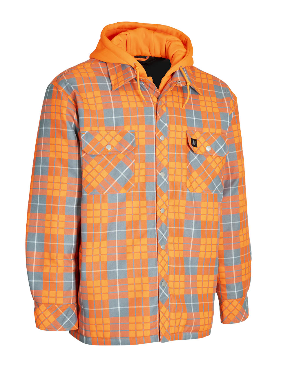 Quilted flannel jacket with hood best sale