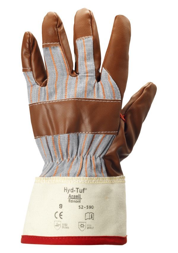 Gants de travail d'hiver Ansell 52-590 avec revêtement en nitrile Hyd-Tuf - Grand 